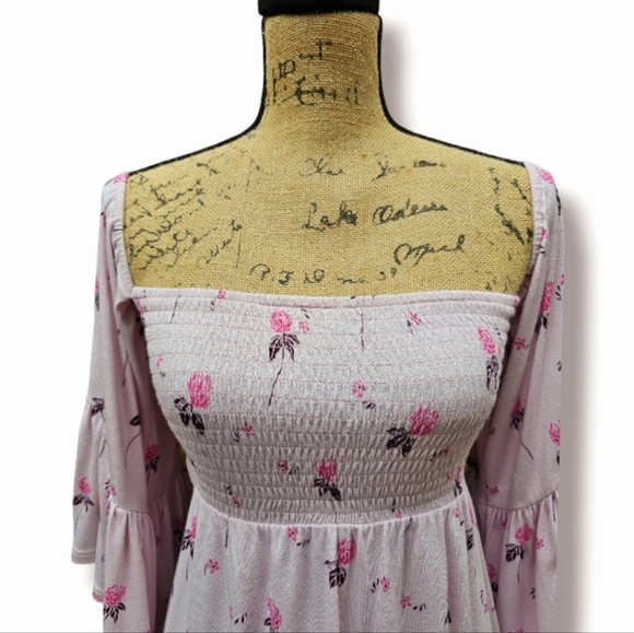 Free People Lana Off-The-Shoulder Top with Printed Cloudberries. - Picture 6 of 10